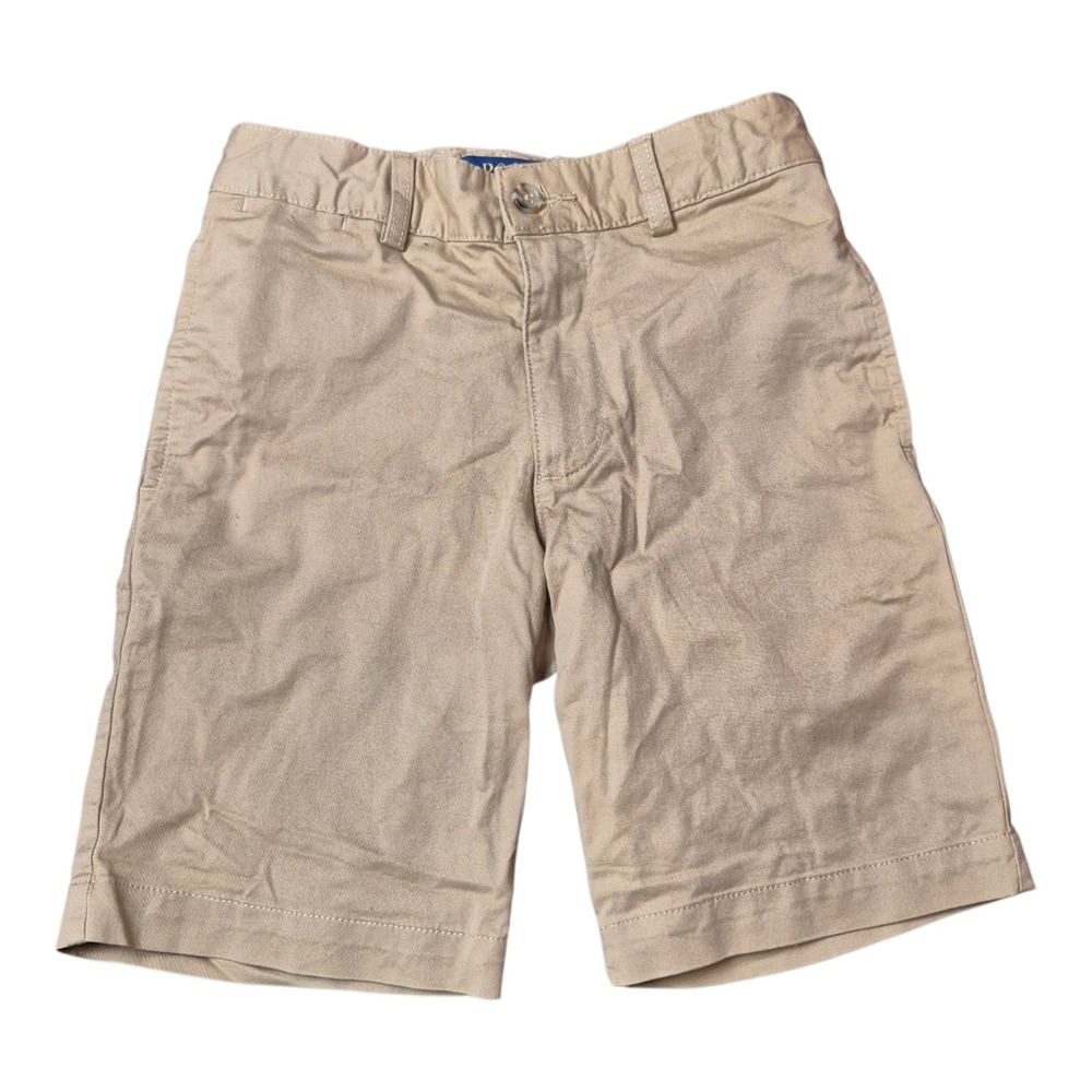 Polo Ralph Lauren Boys 8 Khaki Chino Shorts Stretch Flat Front‎ Adjustable Waist